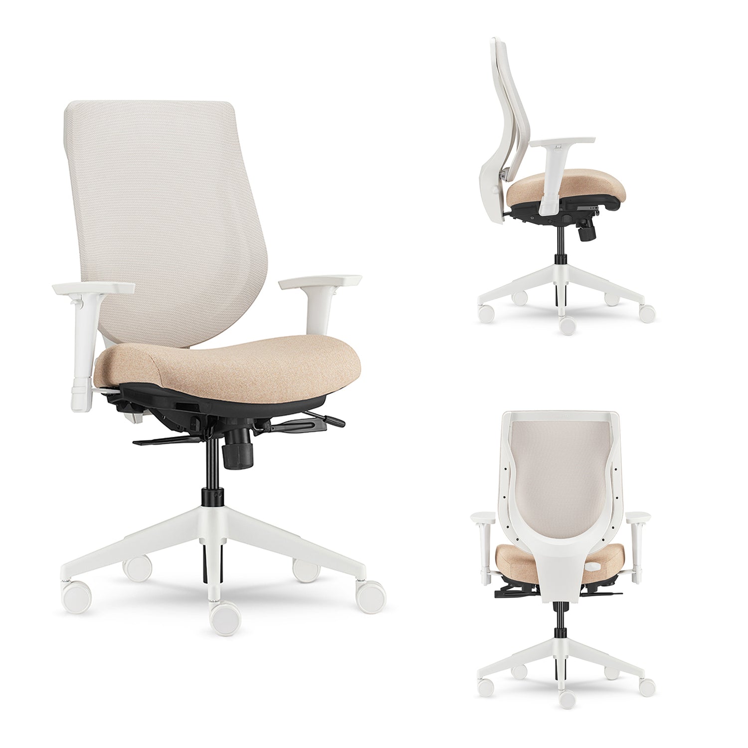 Chaise de bureau blanche avec dossier en maille Youtoo