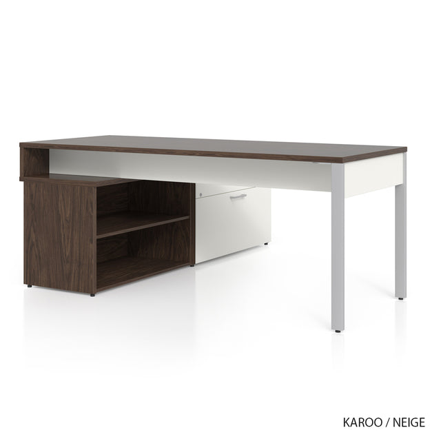 Bureau moderne en L avec rangement bas, Concept 300