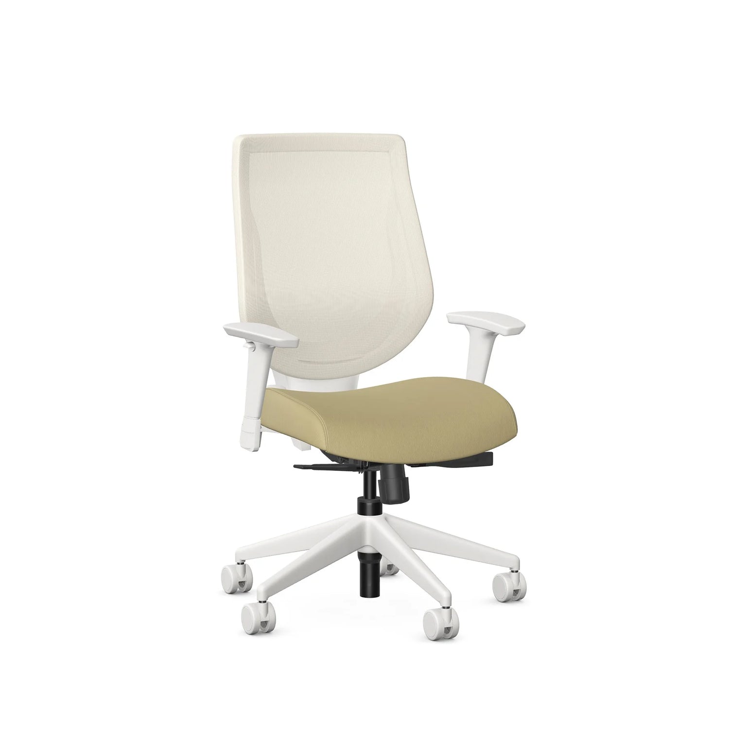 Chaise de bureau blanche avec dossier en maille Youtoo