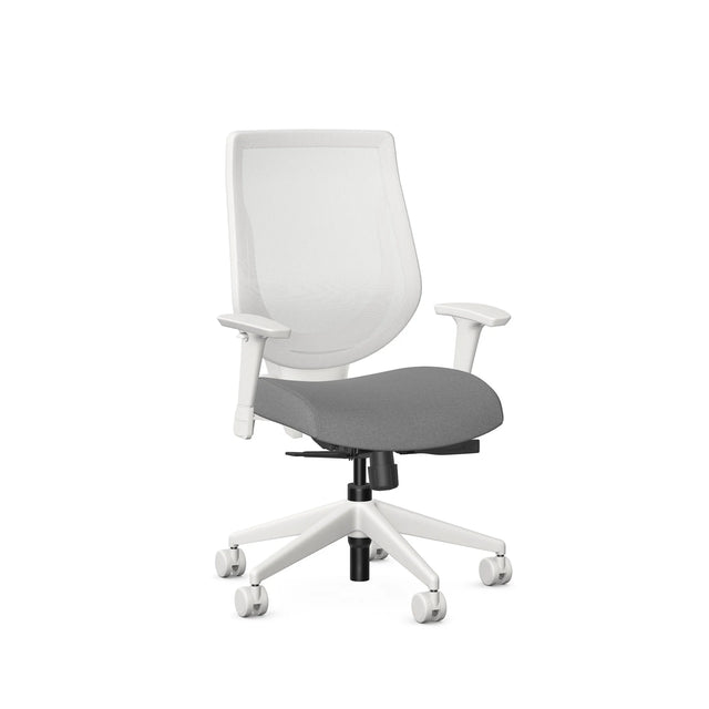 Chaise de bureau blanche avec dossier en maille Youtoo