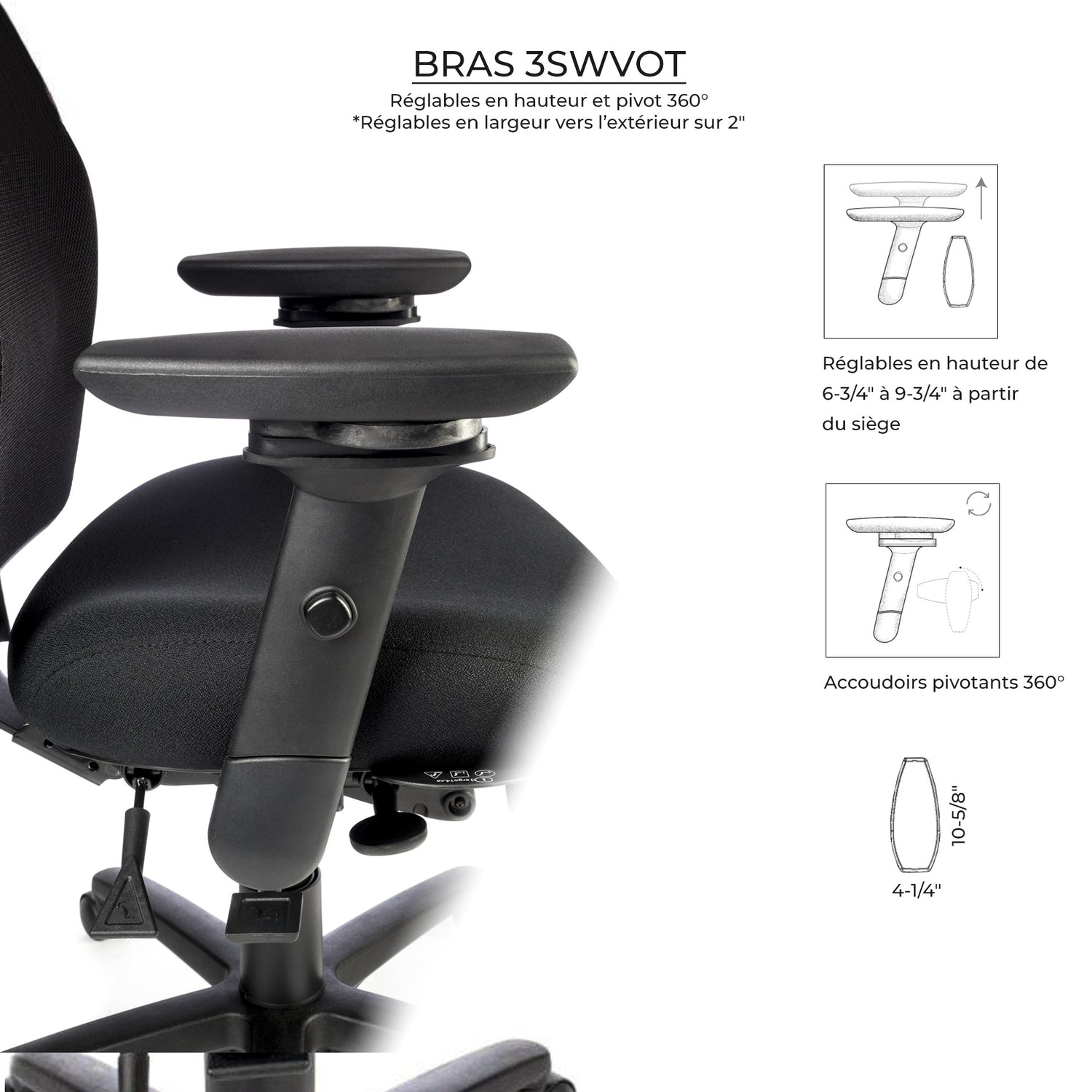 Chaise ergonomique dossier moyen Saffron R