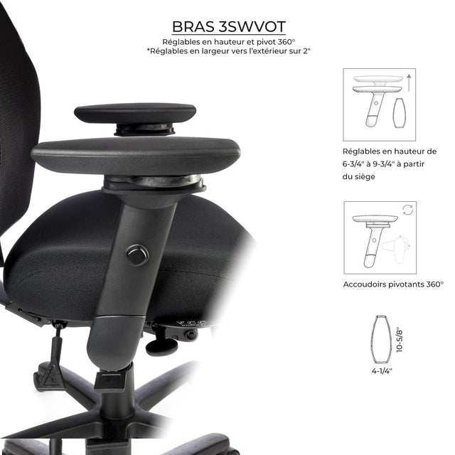 Chaise ergonomique dossier moyen Saffron R