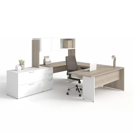 Bureau en U, couleur Boréalis/Neige - Concept C.A.