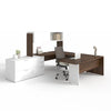 Bureau en U, couleur Noisette/Neige - Concept C.A.