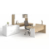 Bureau en U, couleur Racines/Neige - Concept C.A.