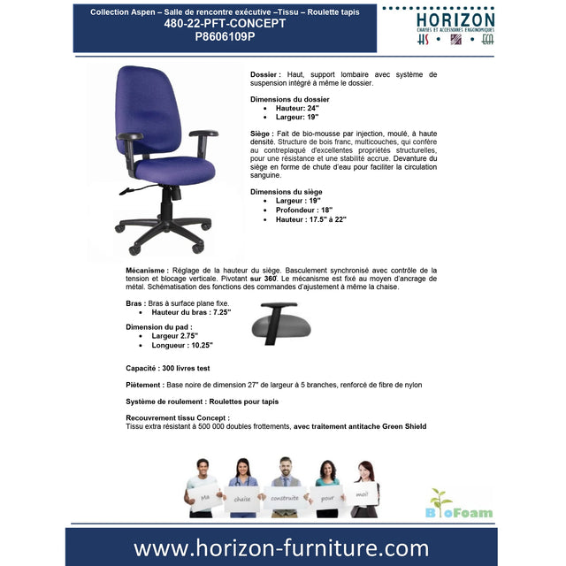 Collection Aspen - Salle de rencontre exécutive - Tissu - P8606109P / P8606110P