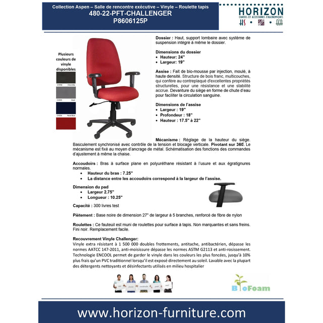 Collection Aspen - Salle de rencontre exécutive - Vinyle - P8606125P / P8606126P