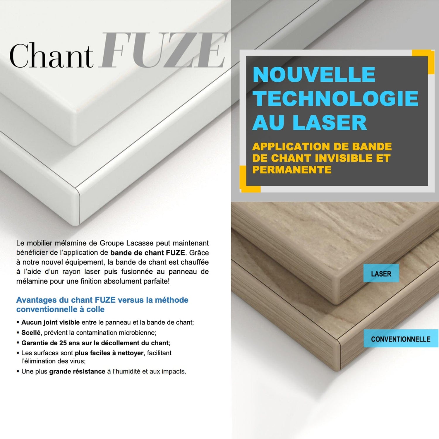 Bande de chant FUZE au laser