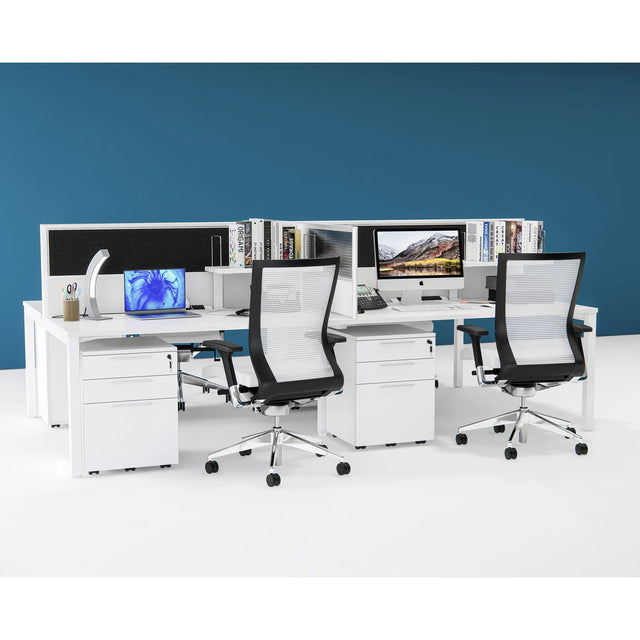 Ensemble de 4 bureaux droits avec rangement, Axis - Workspace48