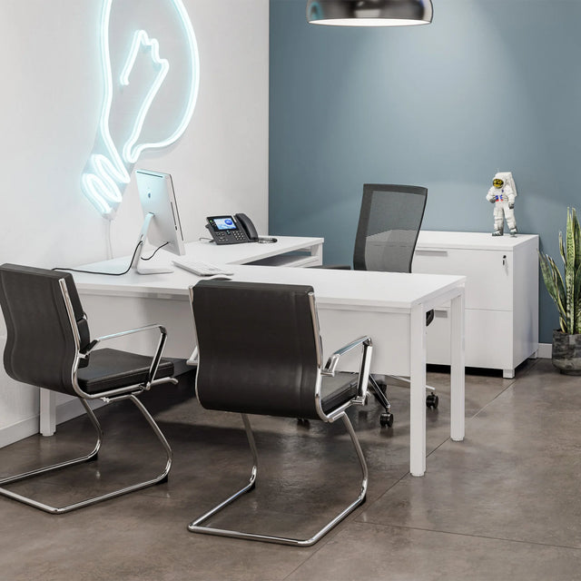 Bureau en L, vue de face - Axis - Workspace48