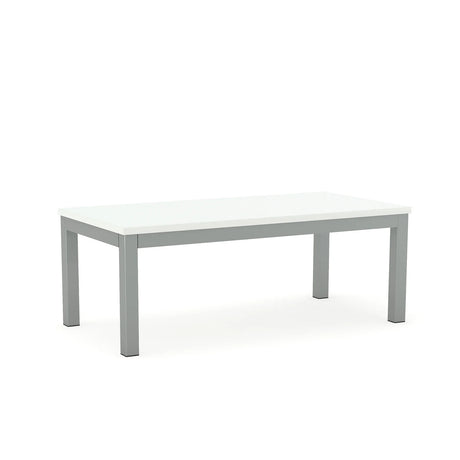 Table à café rectangulaire, base argent, Axis - Workspace48