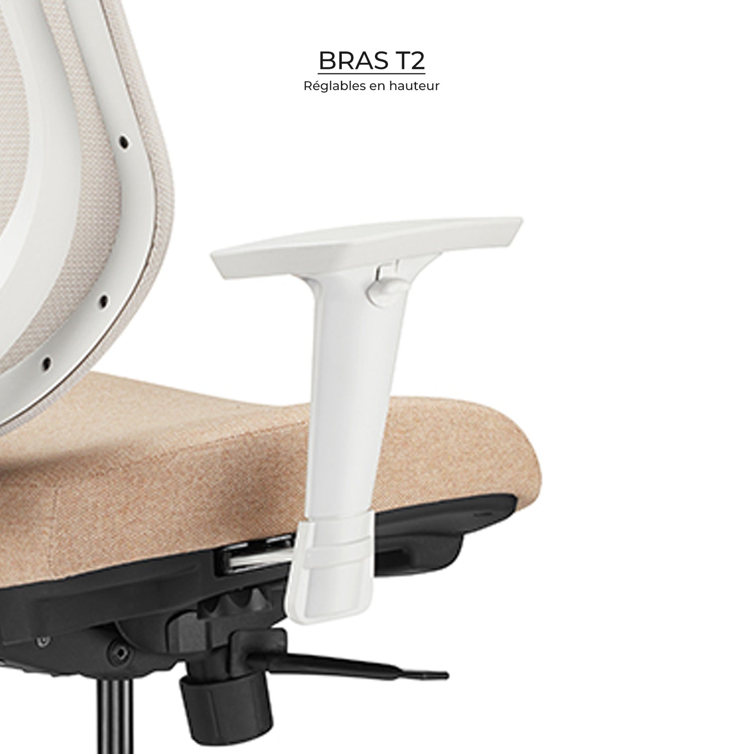 Chaise de bureau blanche avec dossier en maille Youtoo