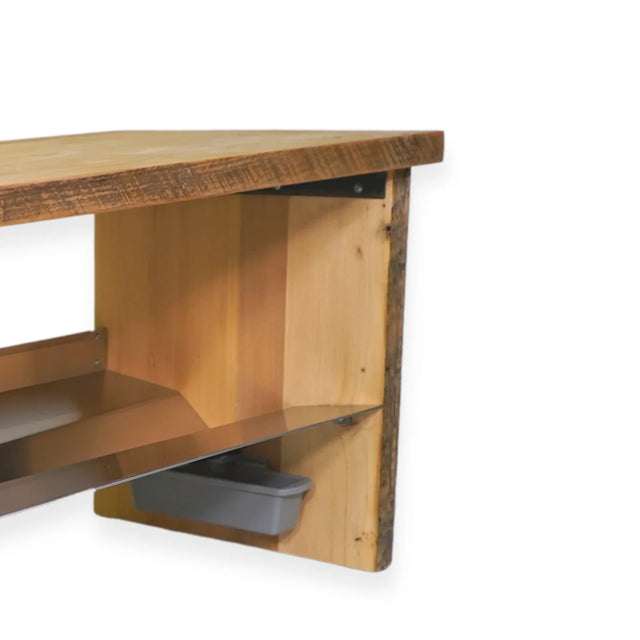 All-wood entrance bench with shoe storage, Noble