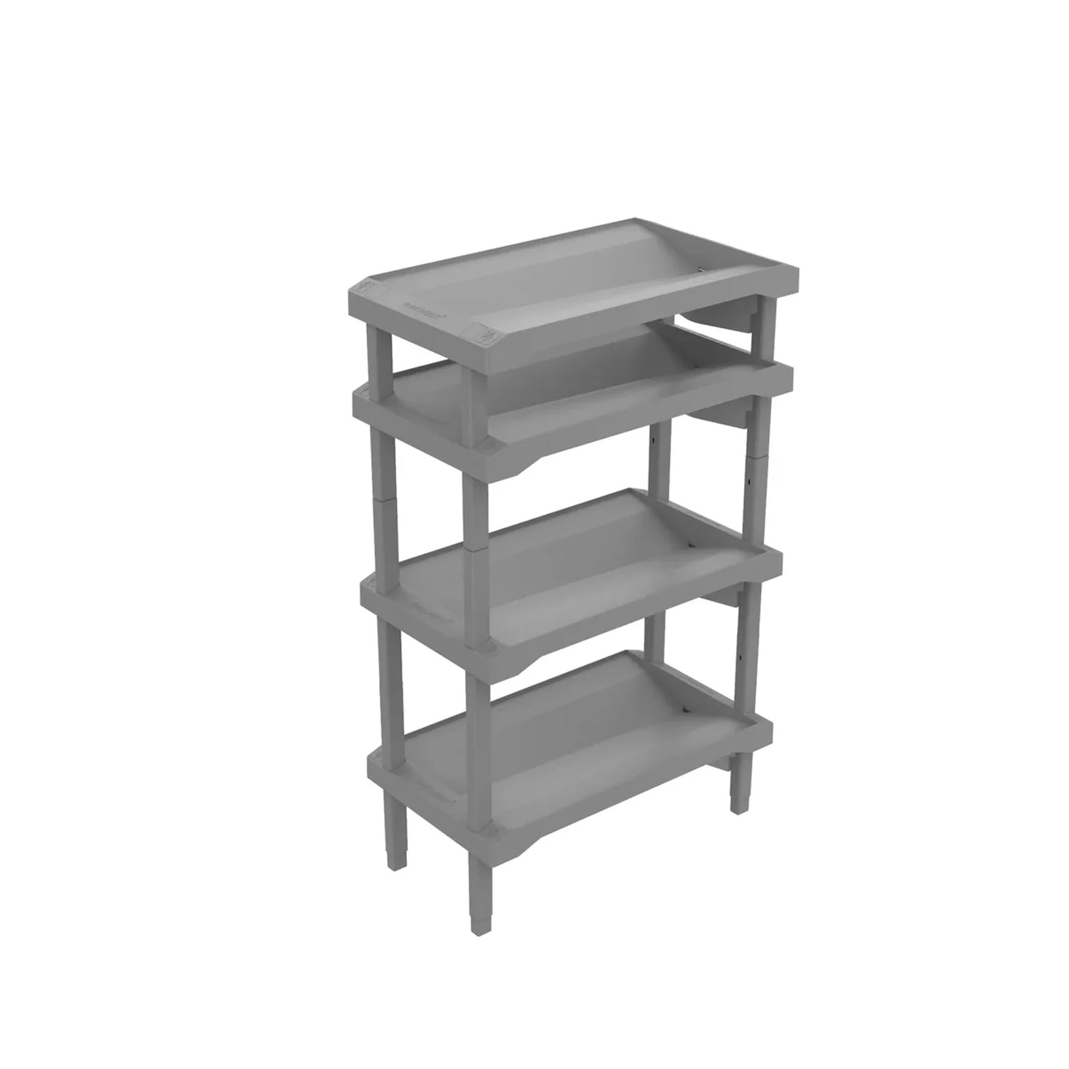 Plastico 4 étagères, gris clair