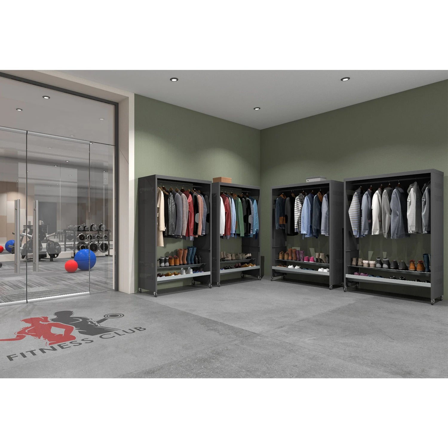 Mobile locker including 2 shelves for boots and shoes, Zeus