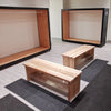 All-wood entrance bench with shoe storage, Noble