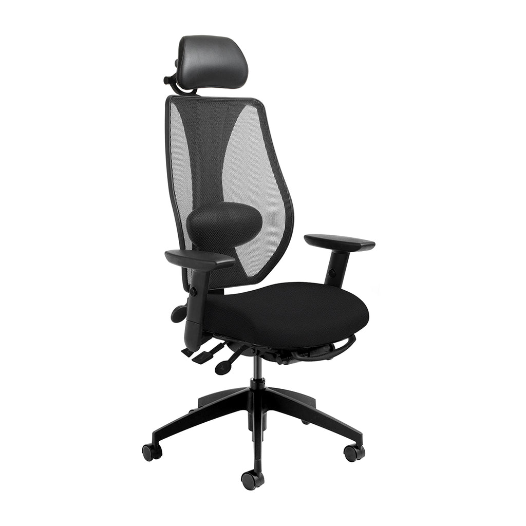 Chaise ergonomique petite personne dossier en maille avec appui-tête tCentric Hybrid