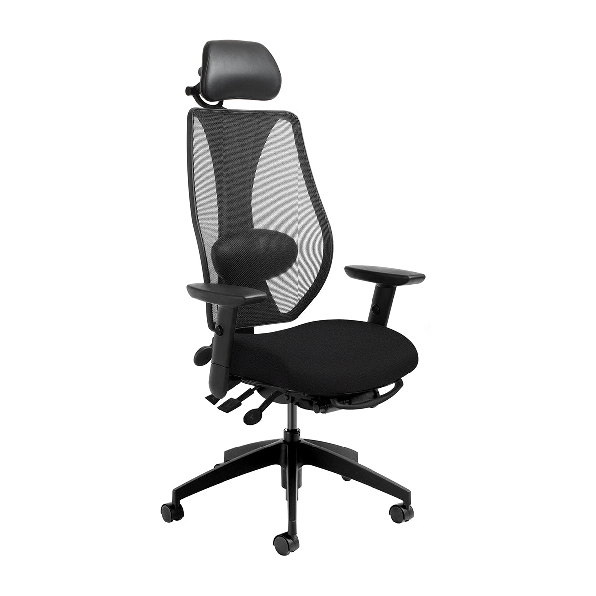 Chaise ergonomique petite personne dossier en maille avec appui-tête tCentric Hybrid