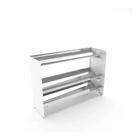 Titan 3 tablettes en stainless, côtés blanc