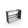 Titan 3 tablettes en stainless, côtés noir