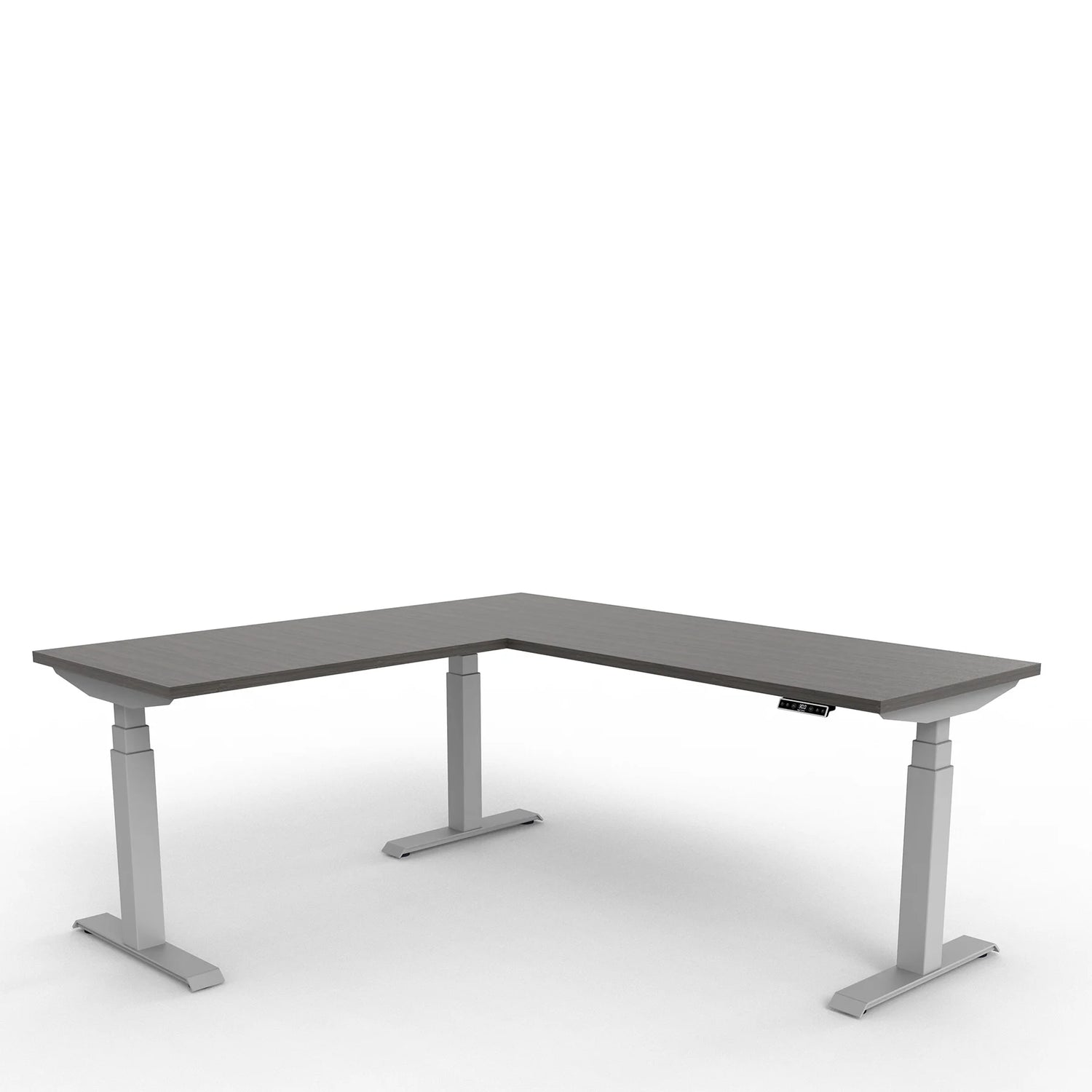 Bureau en L, ajustable en hauteur de 22,6" à 48,9"H - upCentric 3L