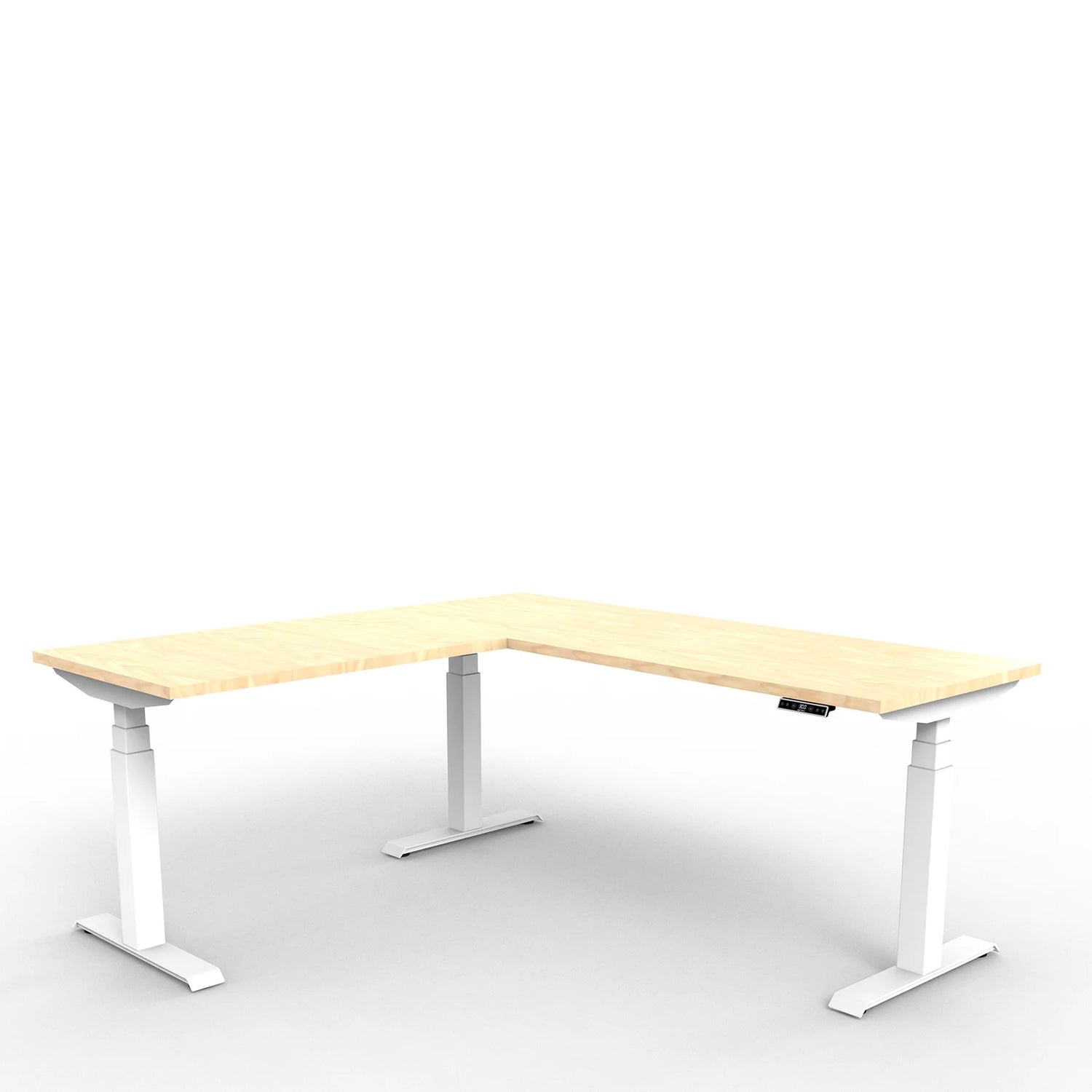 Bureau en L, ajustable en hauteur de 22,6" à 48,9"H - upCentric 3L