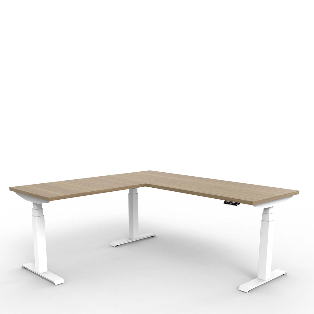Bureau en L, ajustable en hauteur de 22,6" à 48,9"H - upCentric 3L