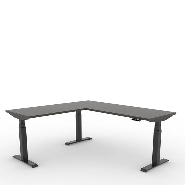 Bureau en L, ajustable en hauteur de 22,6" à 48,9"H - upCentric 3L