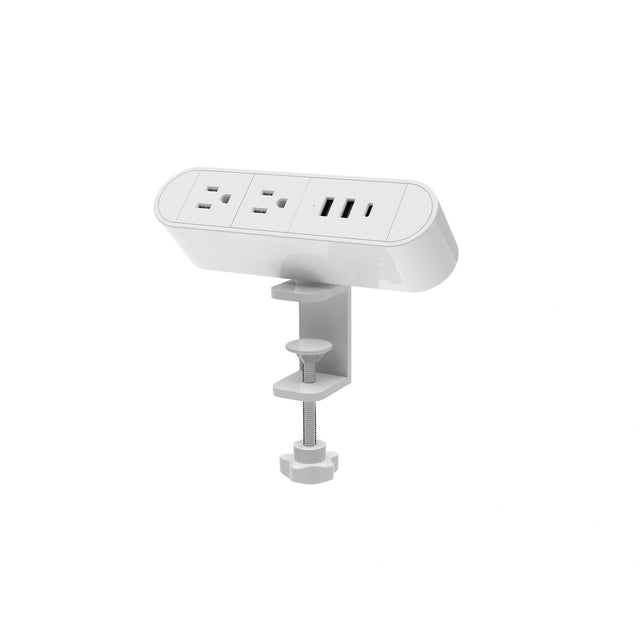 Bloc d’alimentation zPower Dock ergoCentric blanc avec deux prises et trois ports USB