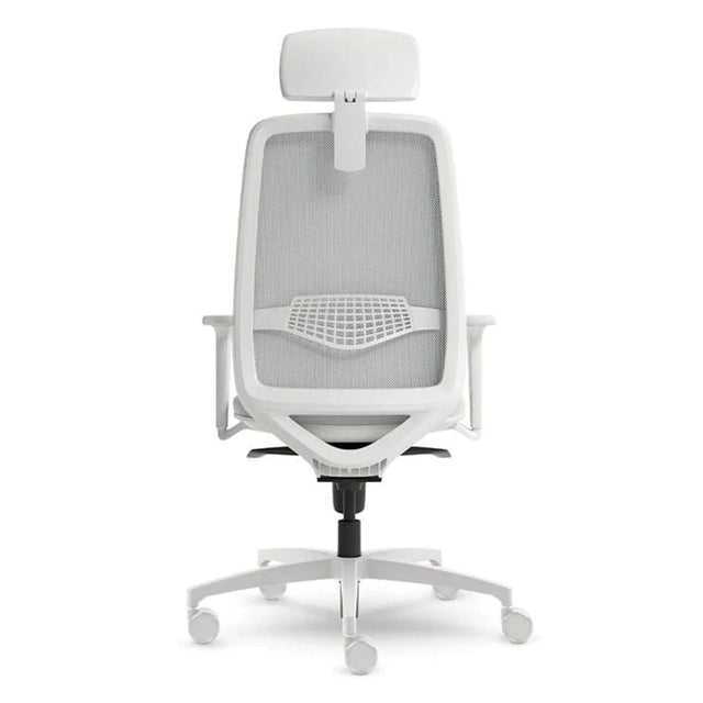 Chaise exécutive blanche avec appui-tête L1
