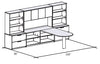 Bureau en L réversible avec étagère et rangement, Concept 400E