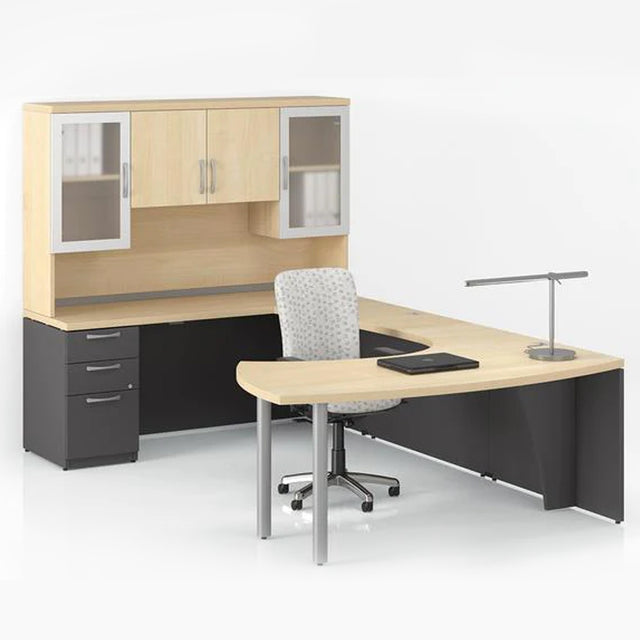 U-shaped desk with freestanding hutch - Morpheo Series