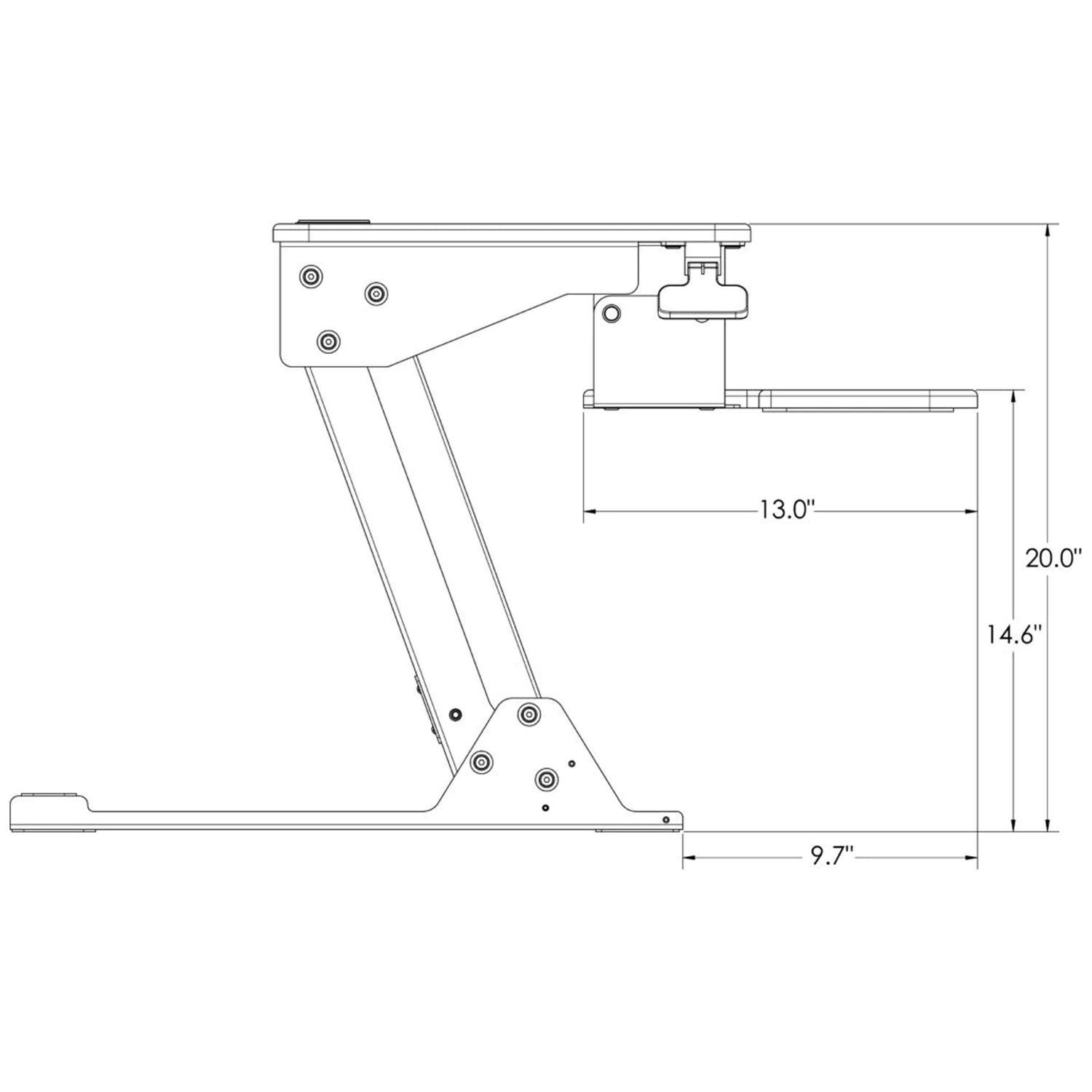 Convertisseur de bureau debout 36"L Goya