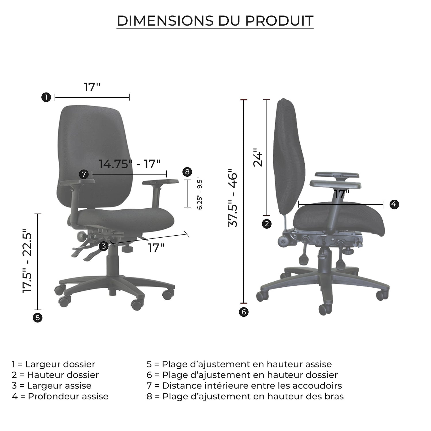 Ergonomic office chair for small size people - Cierra Series