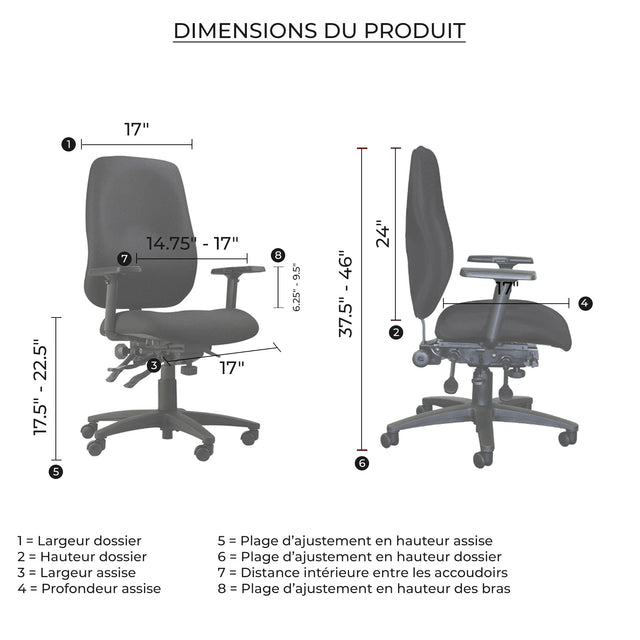 Ergonomic office chair for small size people - Cierra Series