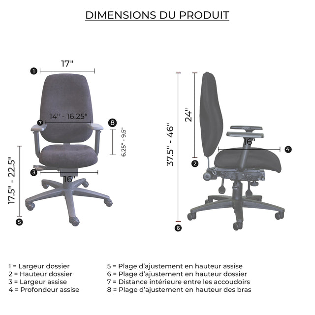 Ergonomic office chair for very small size people - Cierra Series