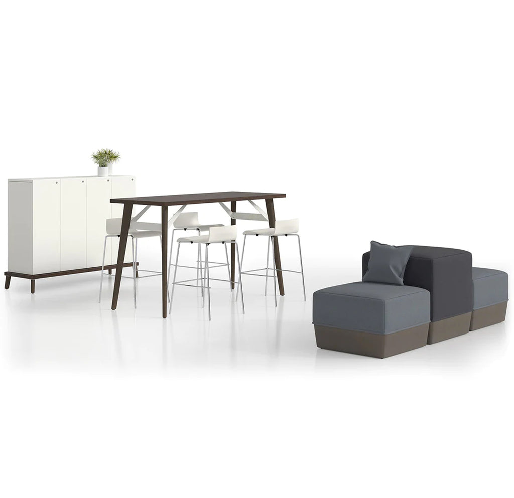 Locker-room module set with high rectangular table - Stad Series