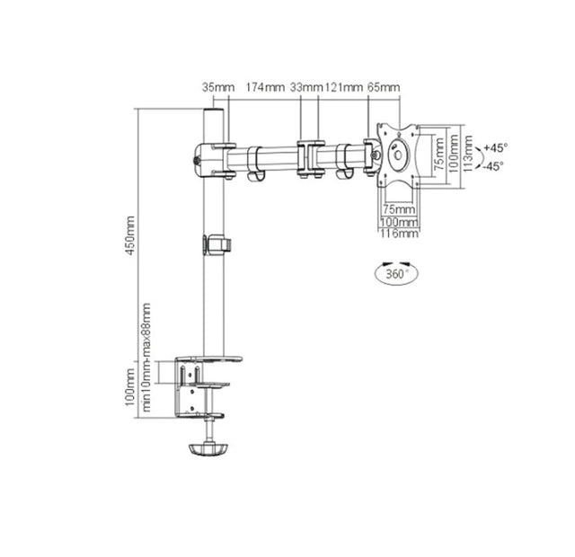 Simple flat-screen support - ActivErgo Series AEB-15
