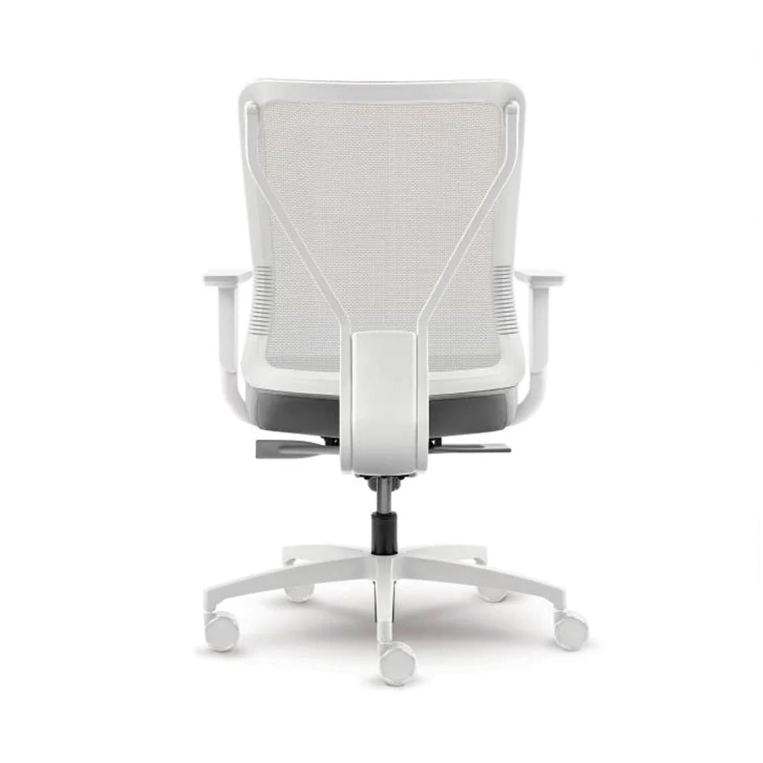 Chaise de bureau dossier moyen, bâti blanc Levo