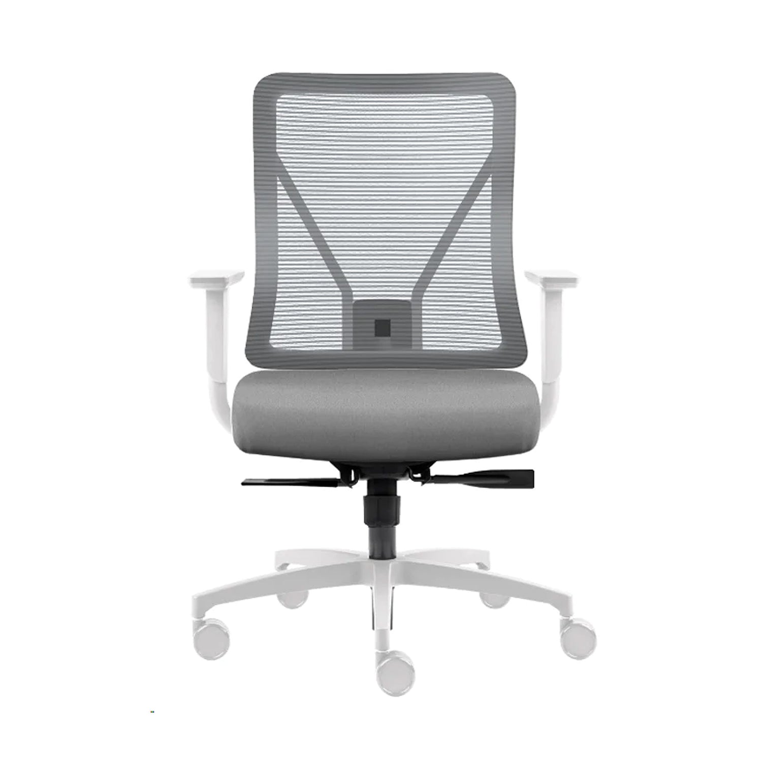 Chaise de bureau dossier moyen, bâti blanc Levo