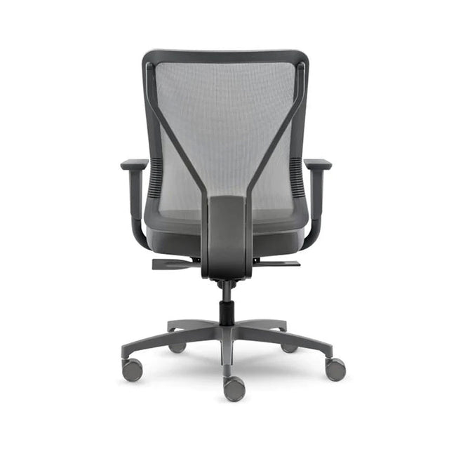 Chaise de bureau dossier moyen, bâti gris Levo