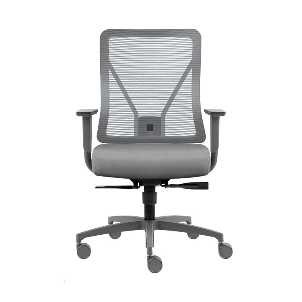 Chaise de bureau dossier moyen, bâti gris Levo