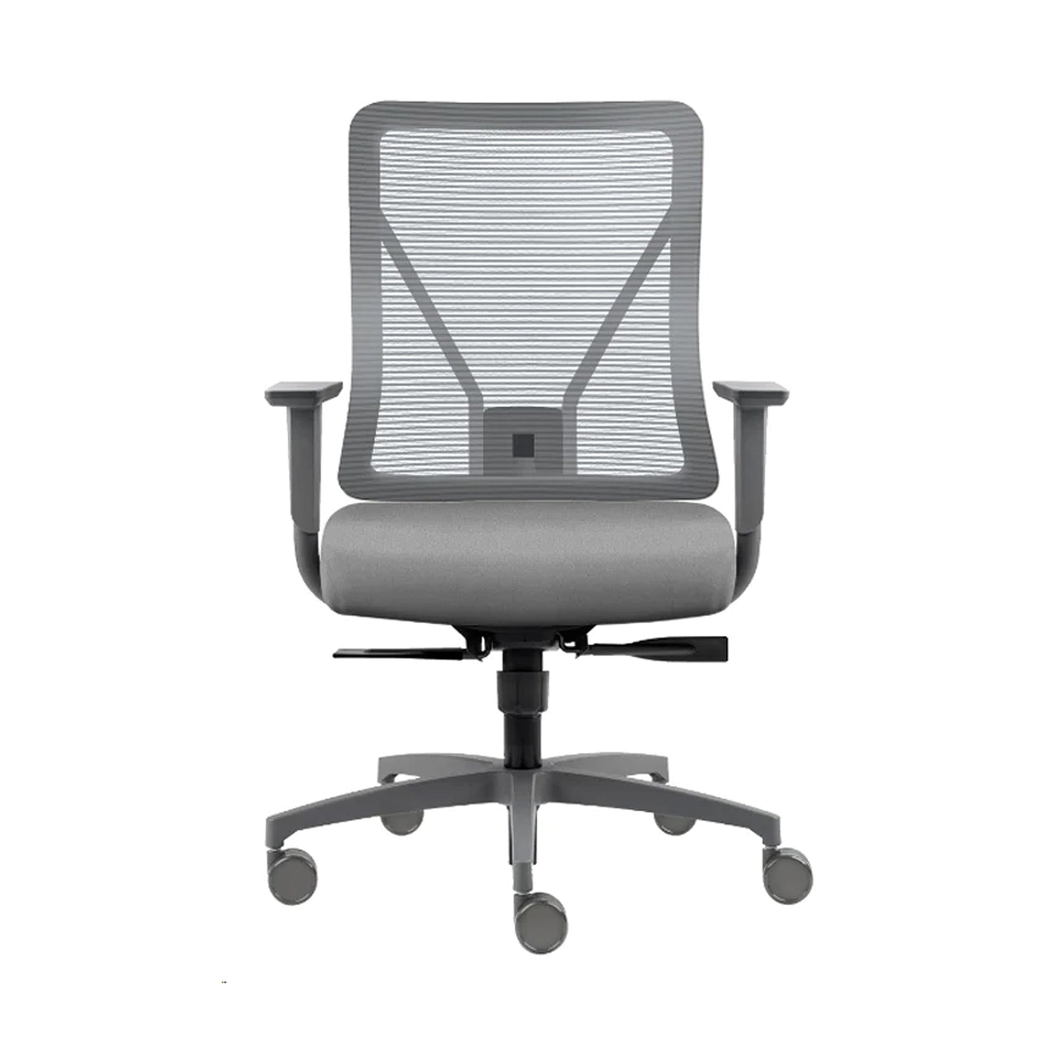 Chaise de bureau dossier moyen, bâti gris Levo