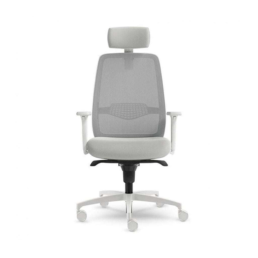 Chaise exécutive blanche avec appui-tête L1