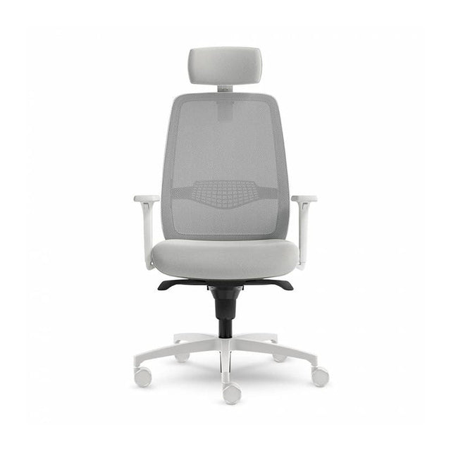 Chaise exécutive blanche avec appui-tête L1