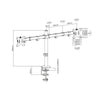 Dual flat-screen support - ActivErgo Series AEB-20-BLACK