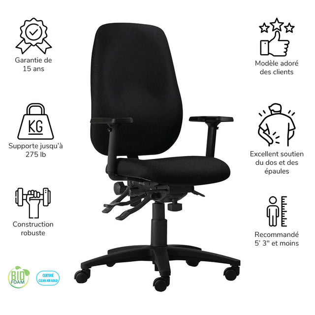 Chaise de bureau ergonomique pour personne de petite taille Cierra Petite