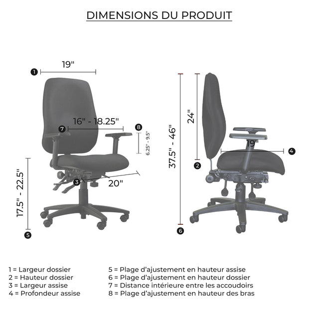Chaise de bureau ergonomique Cierra