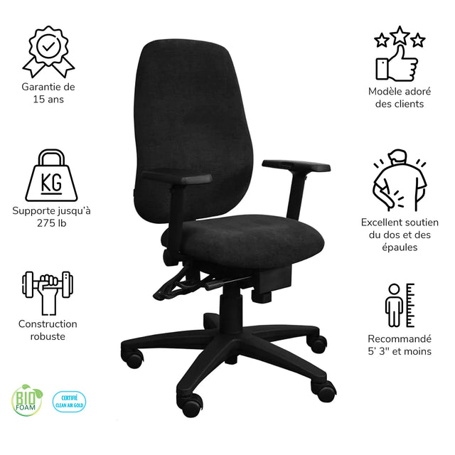 Chaise de bureau ergonomique pour personne de très petite taille Cierra très petite