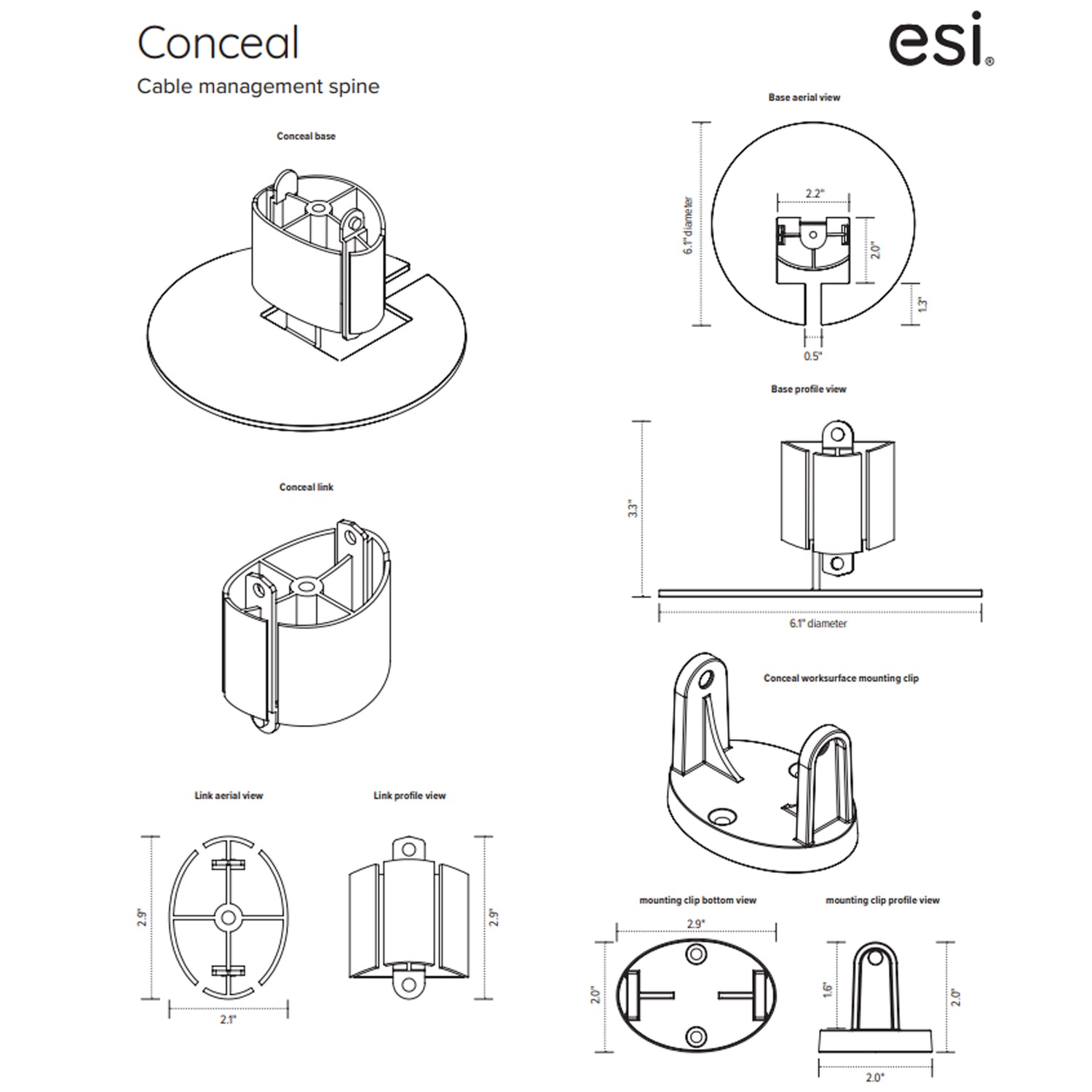 Conceal cable management column